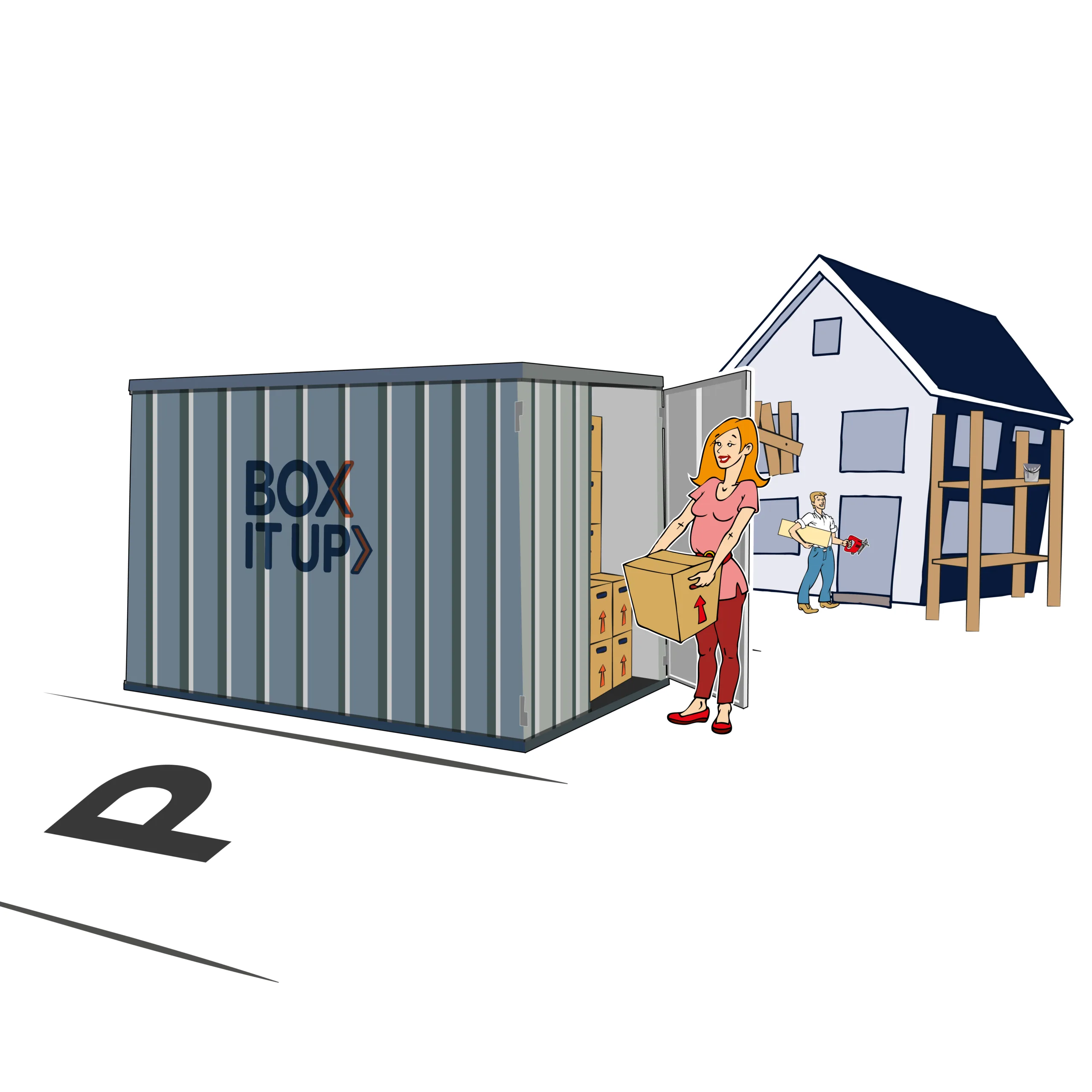3 BIU_verbouwbox gebruiken | BOX-it-up Wij halen de BOX vol weer op, en slaan deze veilig in onze opslaghal op.